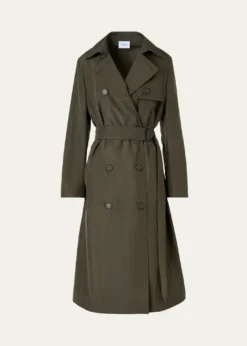 Akris puntoDouble-Breasted Crinkled Parachute Taffeta Belted Trench Coat