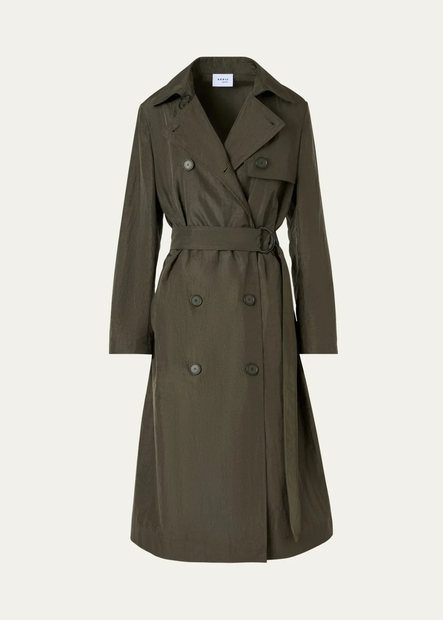 Akris puntoDouble-Breasted Crinkled Parachute Taffeta Belted Trench Coat
