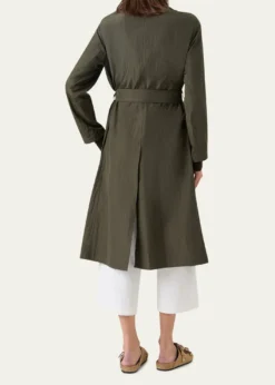 Akris puntoDouble-Breasted Crinkled Parachute Taffeta Belted Trench Coat