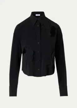Akris puntoFlower Applique Button-Down Shirt
