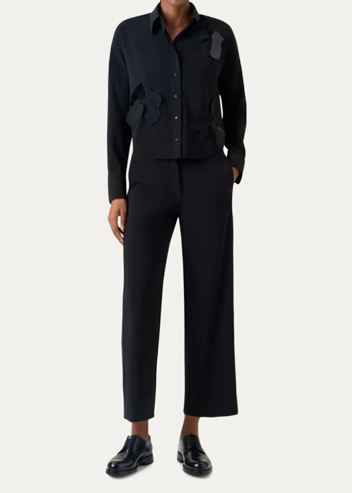 Akris puntoFlower Applique Button-Down Shirt