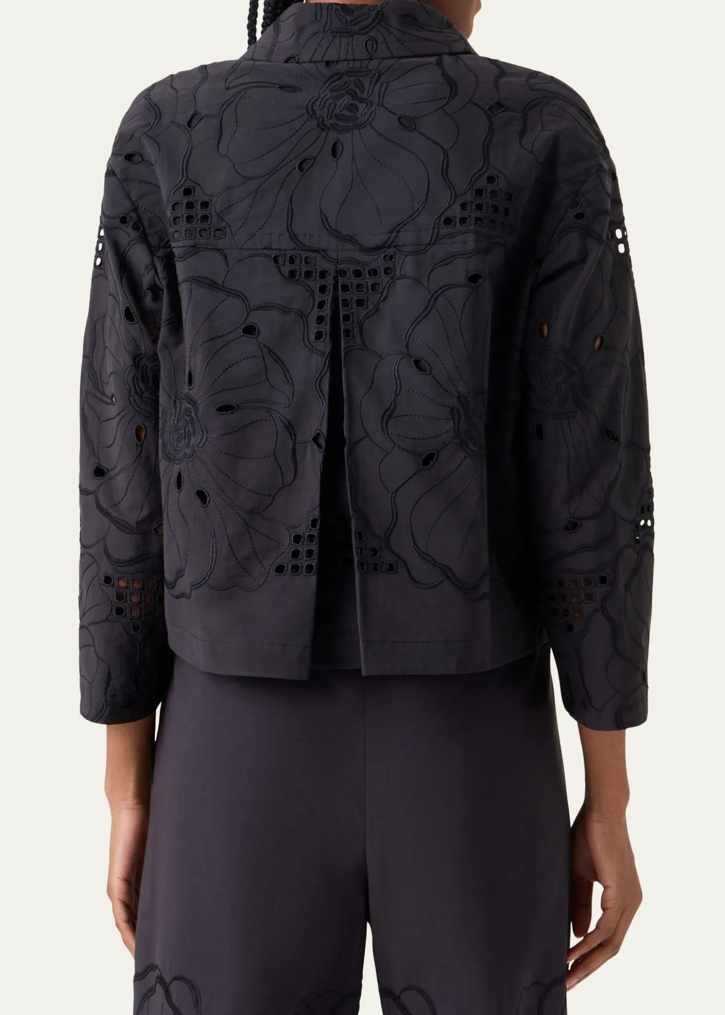 Akris puntoFlower Eyelet Jacket in Cotton Poplin
