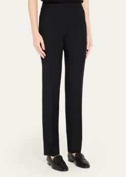 Akris puntoFrancoise Slim-Straight Pants, Black