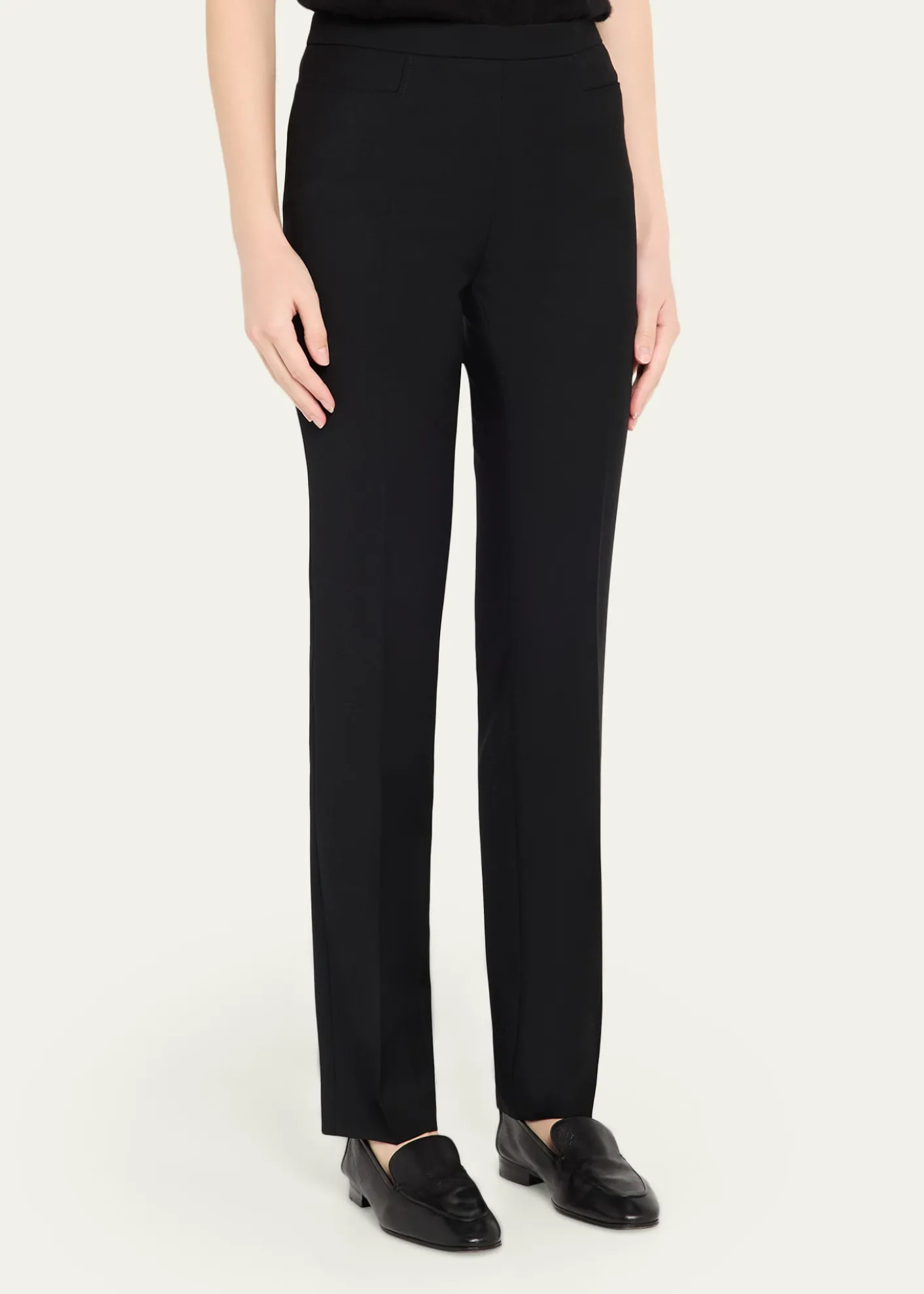 Akris puntoFrancoise Slim-Straight Pants, Black