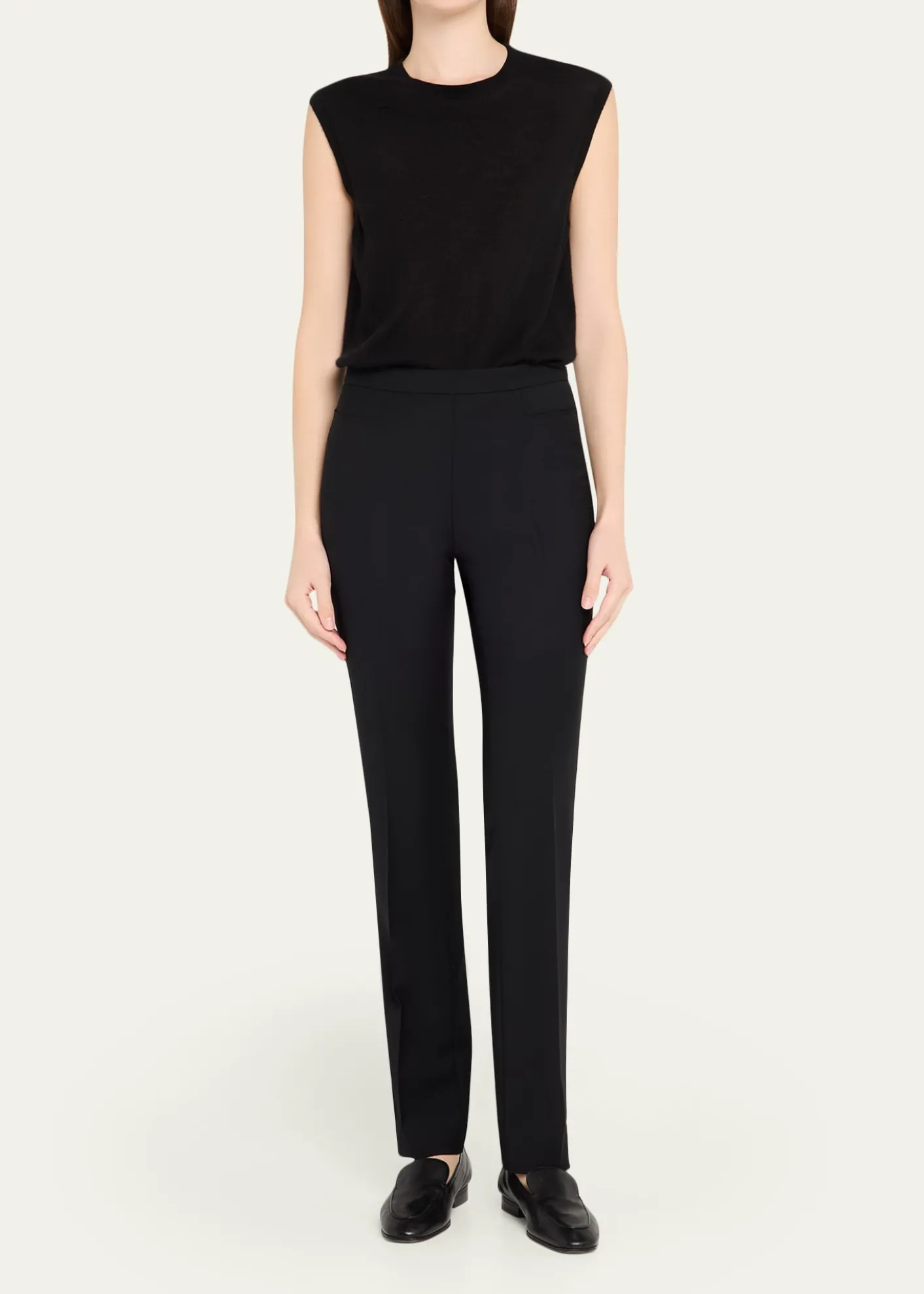 Akris puntoFrancoise Slim-Straight Pants, Black