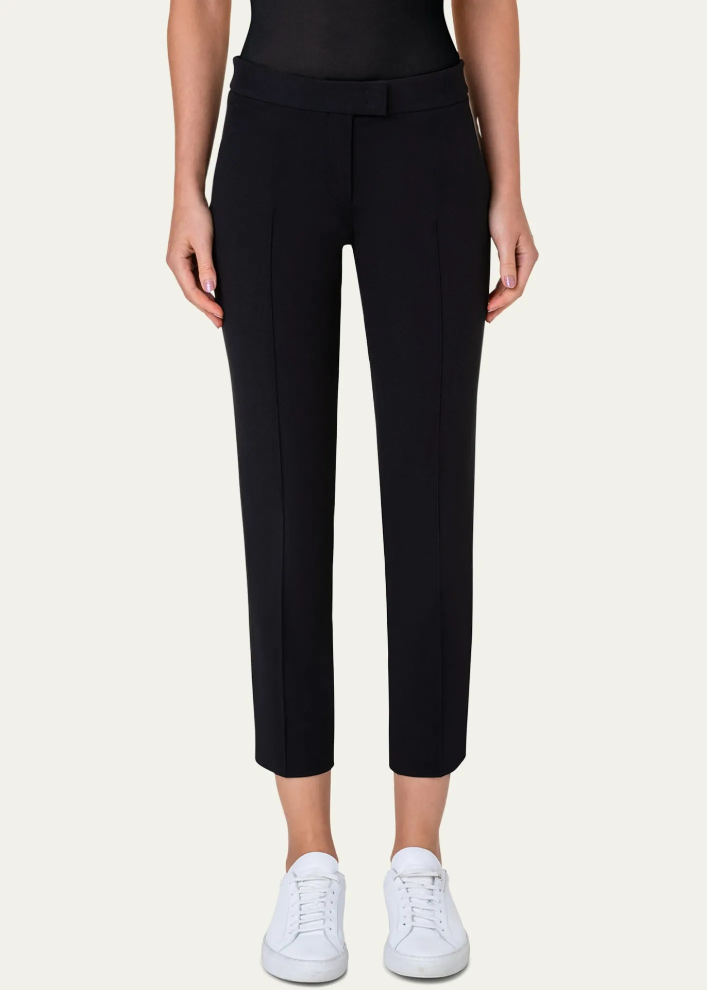 Akris puntoFrankie Straight-Leg Cotton-Stretch Cropped Pants