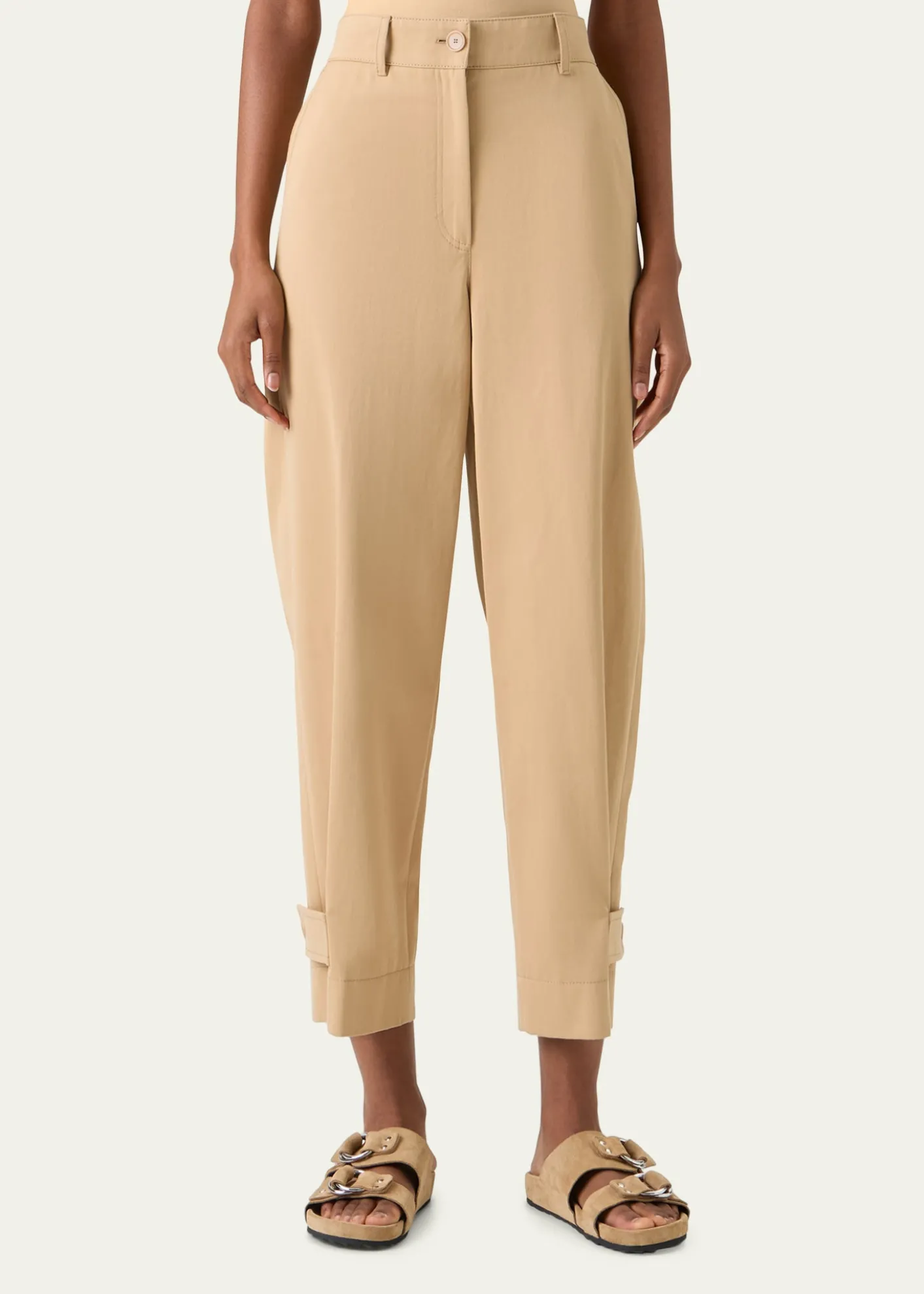 Akris puntoFraser Cotton Gabardine Barrel-Leg Ankle Pants