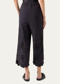 Akris puntoFrey Flower Eyelet Pants in Cotton Poplin