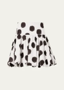 Akris puntoFringed Polka Dot Jacquard Mini Skirt