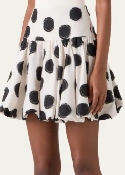 Akris puntoFringed Polka Dot Jacquard Mini Skirt