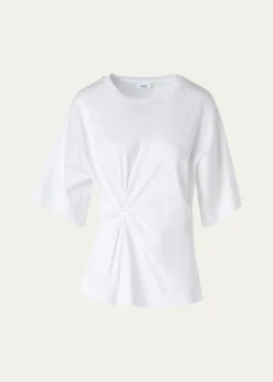 Akris puntoGathered Cotton Jersey Short-Sleeve T-Shirt