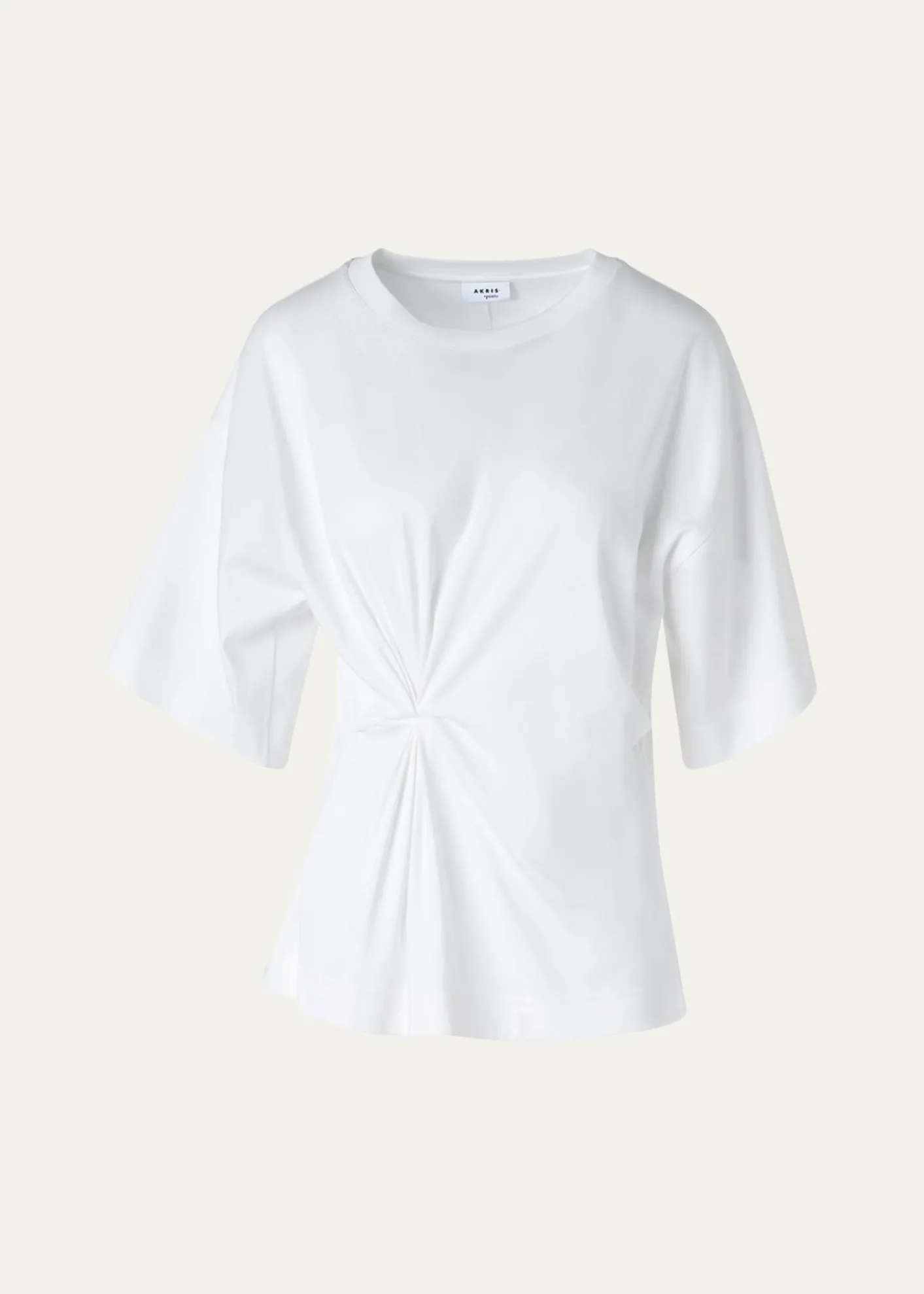 Akris puntoGathered Cotton Jersey Short-Sleeve T-Shirt