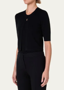 Akris puntoHalf-Sleeve Short Cardigan