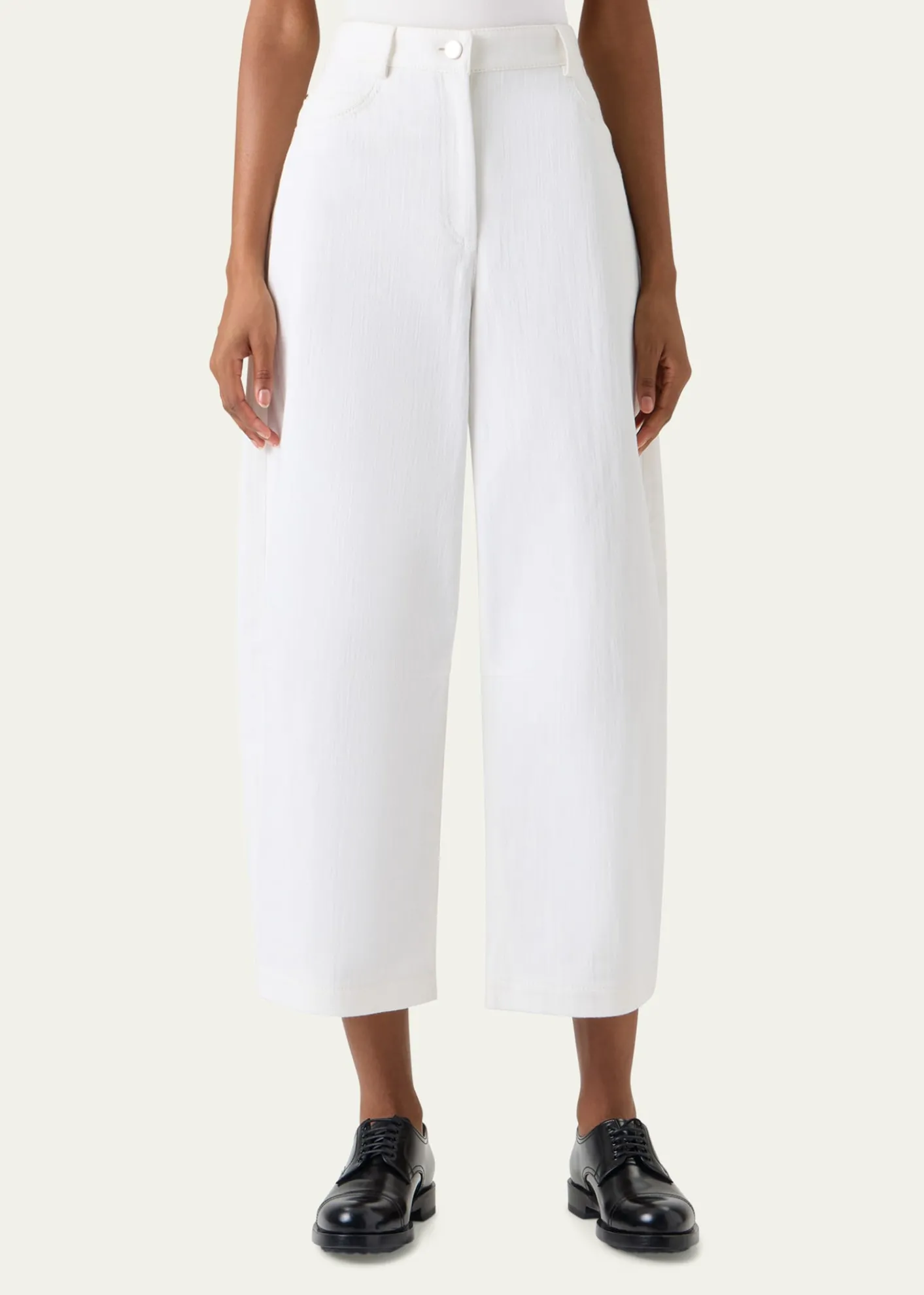 Akris puntoHigh-Rise Barrel-Leg Ankle Pants