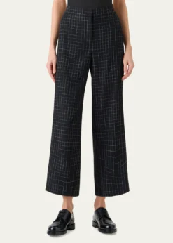Akris puntoHigh-Rise Check Straight-Leg Ankle Pants
