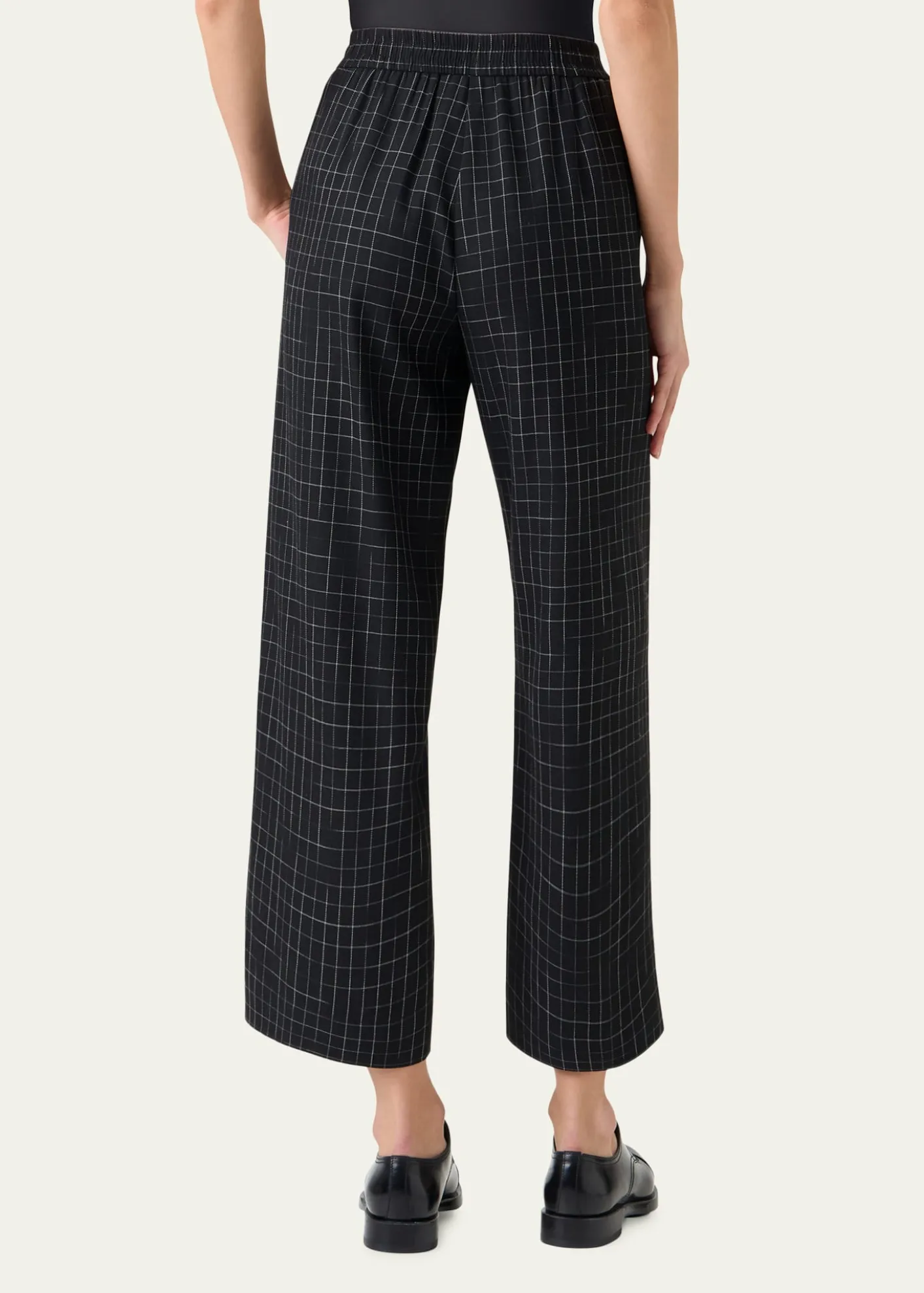 Akris puntoHigh-Rise Check Straight-Leg Ankle Pants