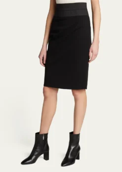 Akris puntoHigh-Waist Jersey Pencil Skirt