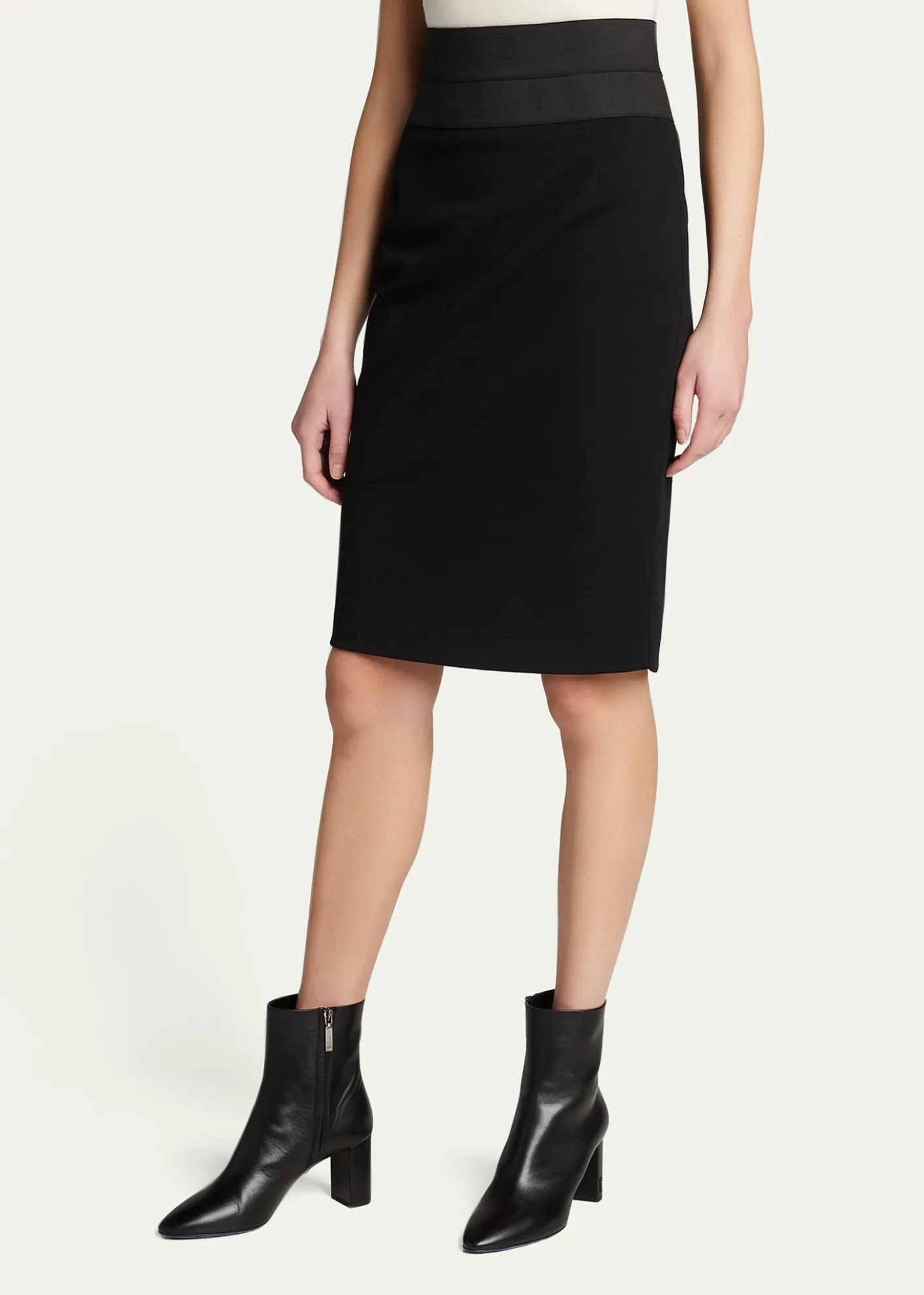 Akris puntoHigh-Waist Jersey Pencil Skirt