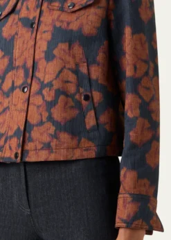 Akris puntoIkat Flower Motorbike Jacket in Cotton Canvas