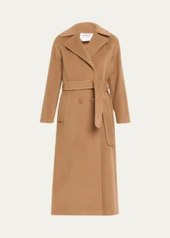 Akris puntoLong Double-Breast Belted Wool-Cashmere Coat