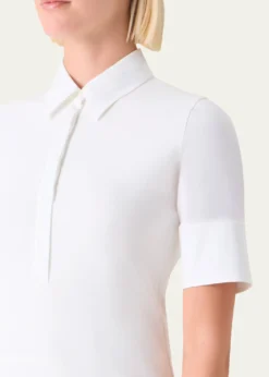 Akris puntoMixed-Media Short-Sleeve Polo Shirt