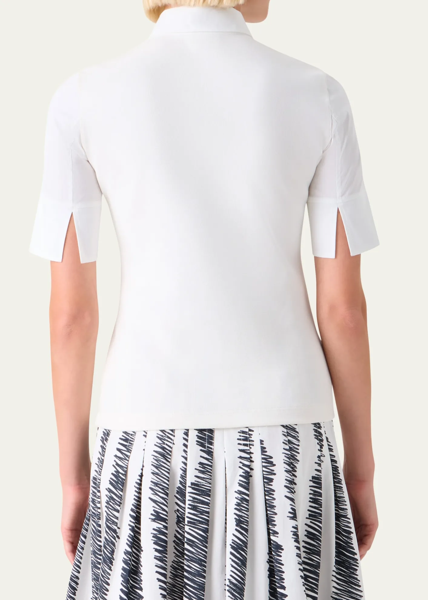 Akris puntoMixed-Media Short-Sleeve Polo Shirt