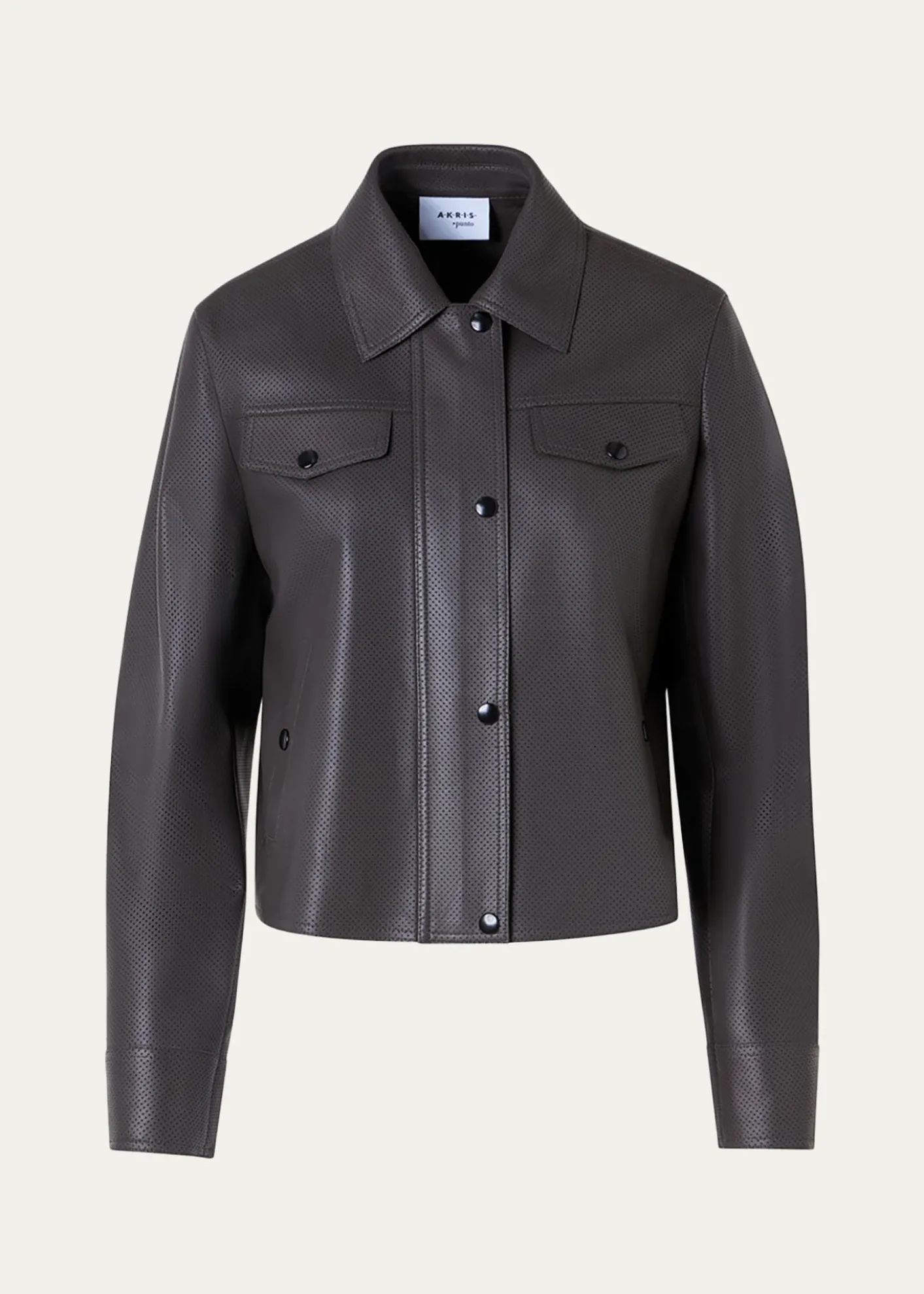 Akris puntoPerforated Leather Short Jacket