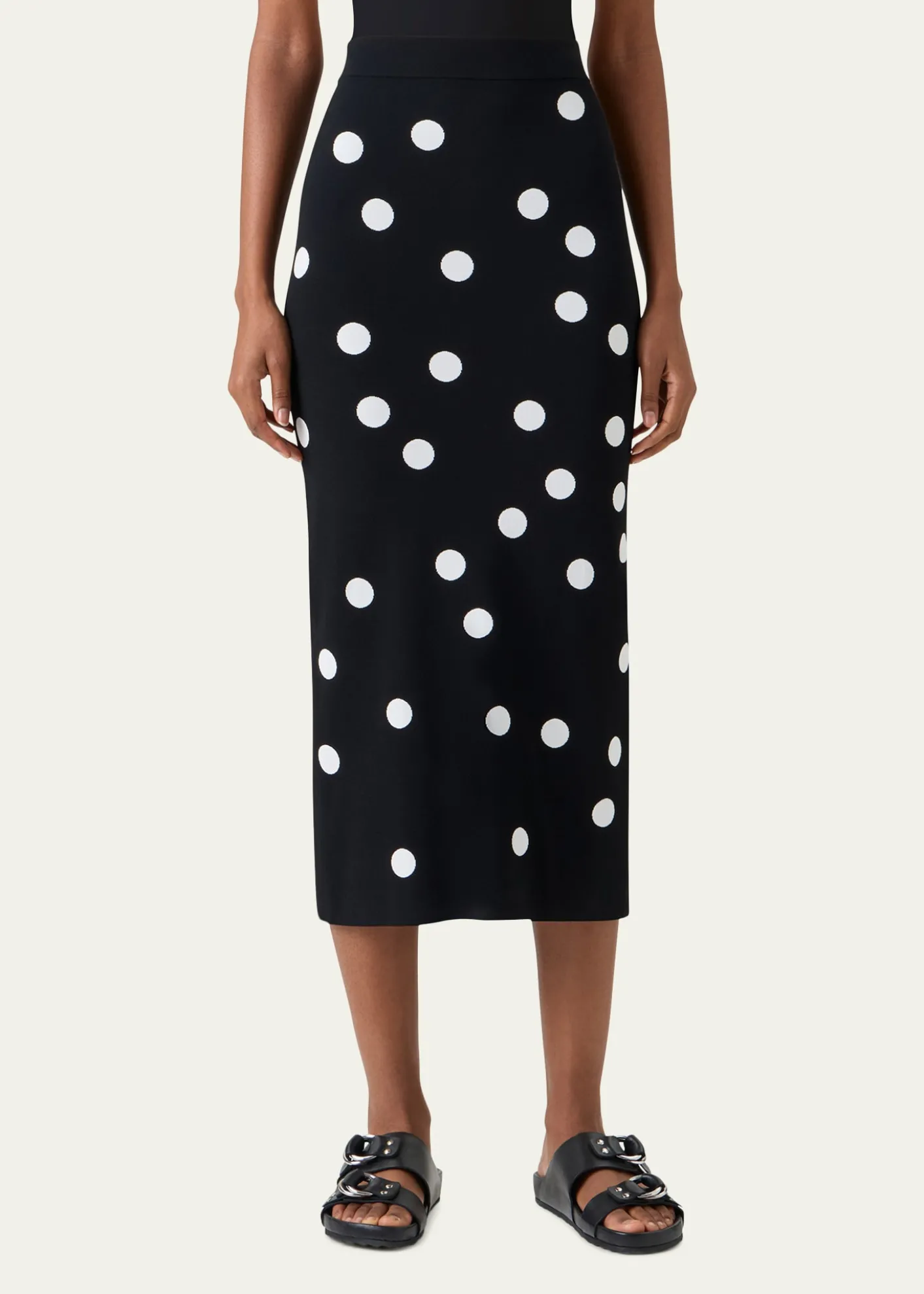 Akris puntoPolka Dot Knit Midi Tube Skirt