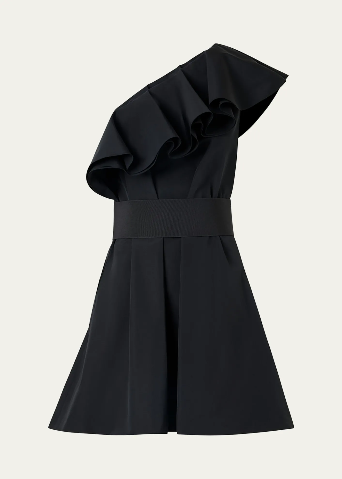 Akris puntoRuffle One-Shoulder Belted Mini Dress
