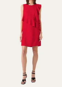 Akris puntoRuffle Sleeveless Mini Shift Dress