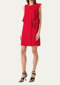 Akris puntoRuffle Sleeveless Mini Shift Dress