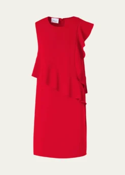 Akris puntoRuffle Sleeveless Mini Shift Dress