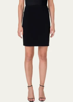 Akris puntoShort Stretch-Jersey Skirt, Black