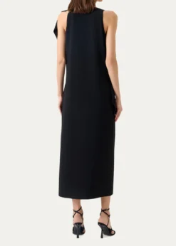 Akris puntoSleeveless Asymmetric Draped Papercut Flower Crepe Midi Dress