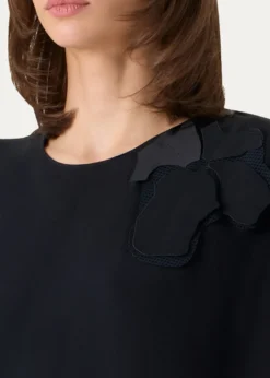 Akris puntoSleeveless Asymmetric Draped Papercut Flower Crepe Midi Dress