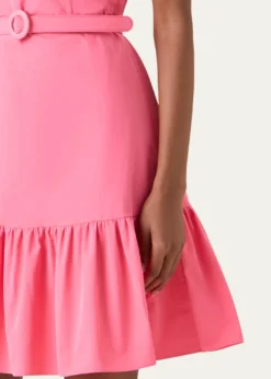 Akris puntoSleeveless Belted Ruffle Knee-Length Dress
