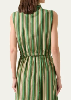 Akris puntoSleeveless Parasol Striped Cotton Poplin Crop Shirt