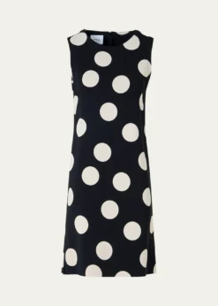 Akris puntoSleeveless XL Polka Dot Shift Dress