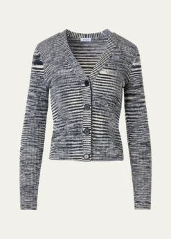 Akris puntoSpace Dye Ribbed Merino Cardigan