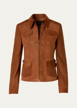 Akris puntoSuede Slim Zip Jacket