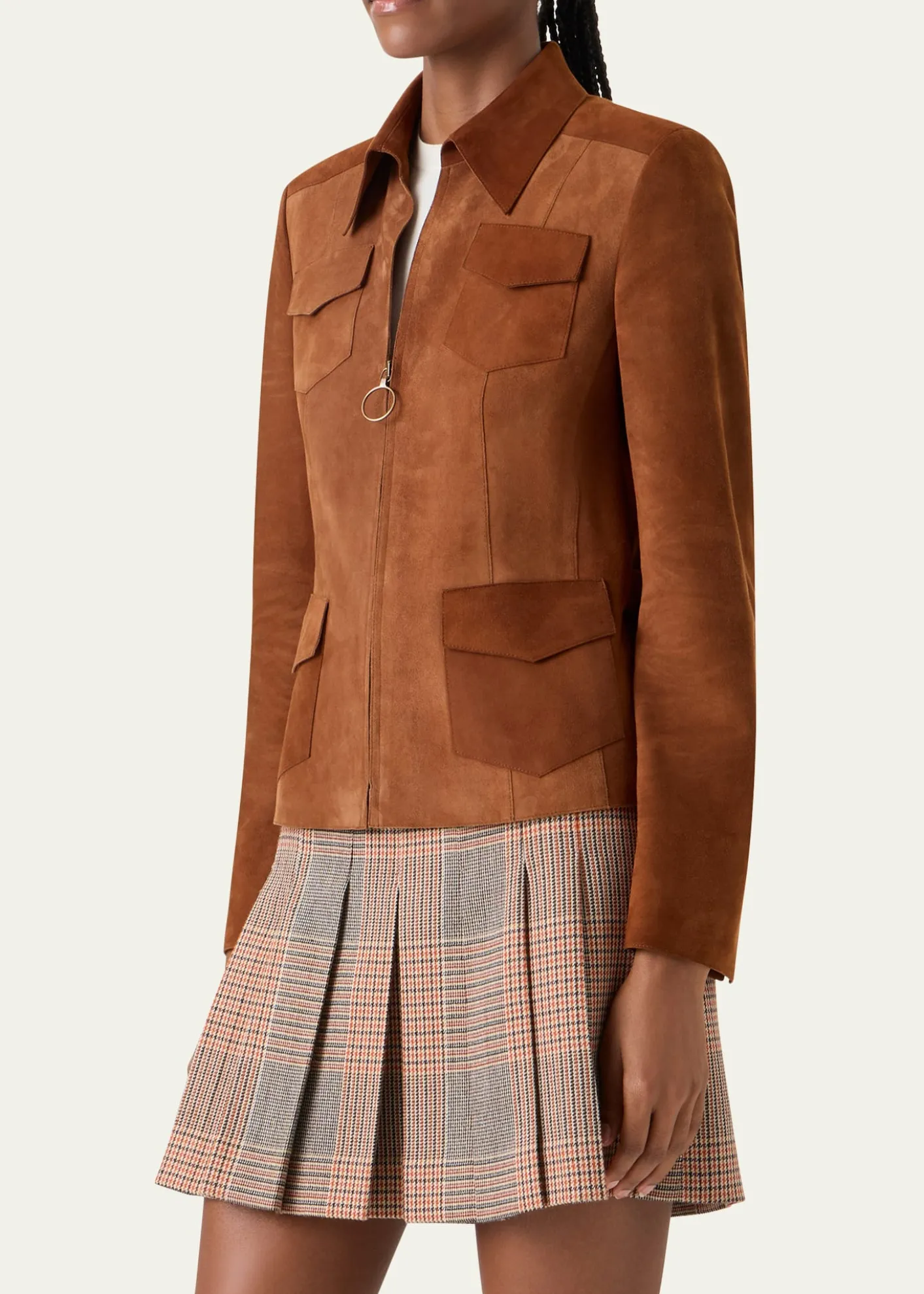 Akris puntoSuede Slim Zip Jacket