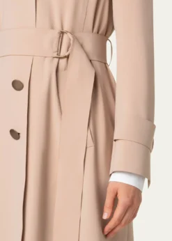 Akris puntoTechno Laser Cut Crepe Belted Trench Coat