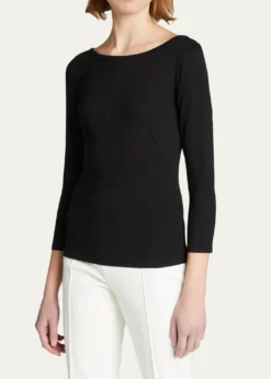 Akris puntoThree-Quarter-Sleeve Jersey Top