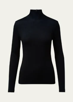 Akris puntoTurtleneck Long-Sleeve Modal-Stretch Top