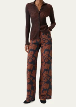 Akris puntoTwo-Tone Ribbed Merino Cardigan