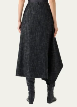 Akris puntoWashed Heavyweight Cotton Denim Midi Skirt