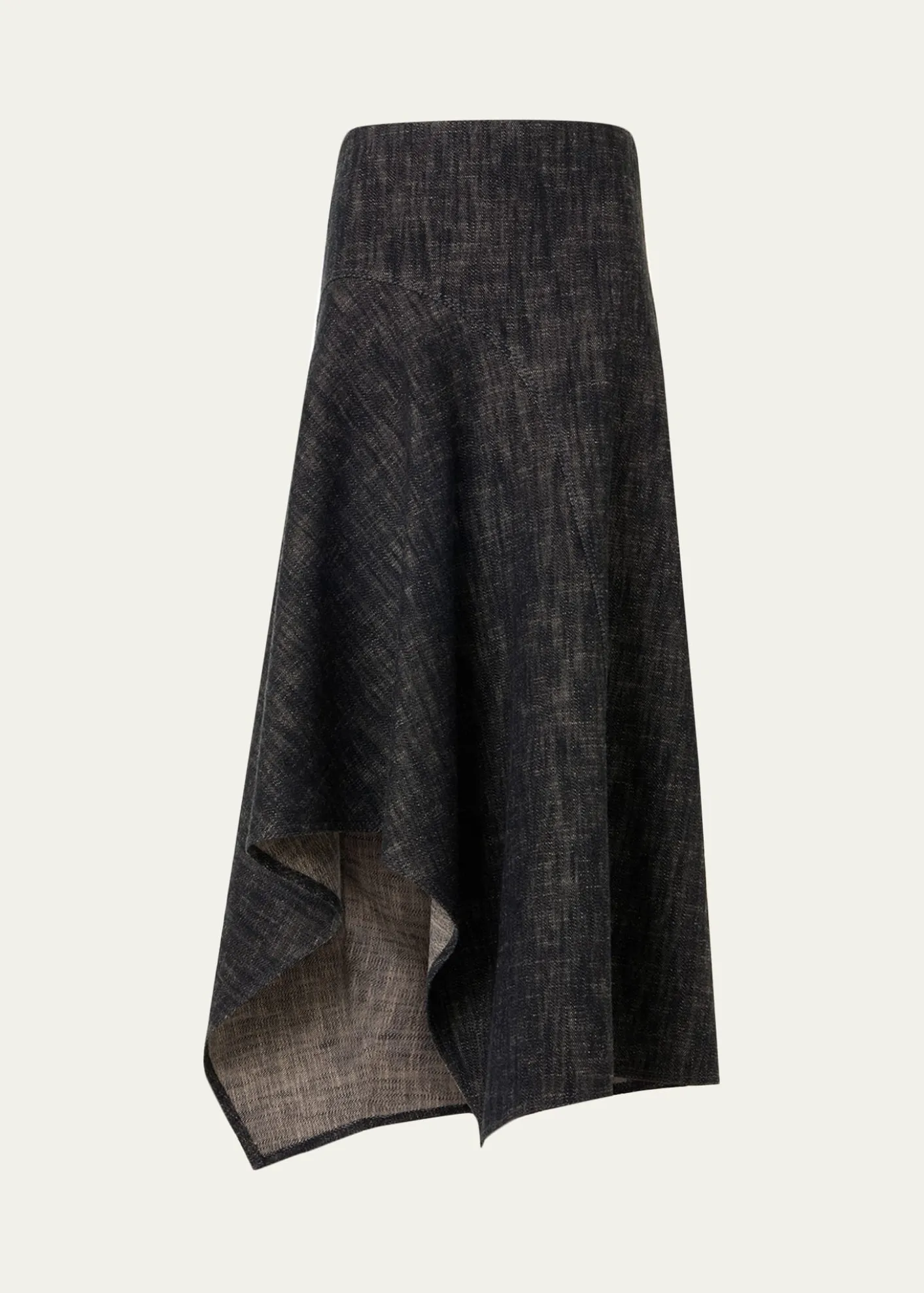Akris puntoWashed Heavyweight Cotton Denim Midi Skirt