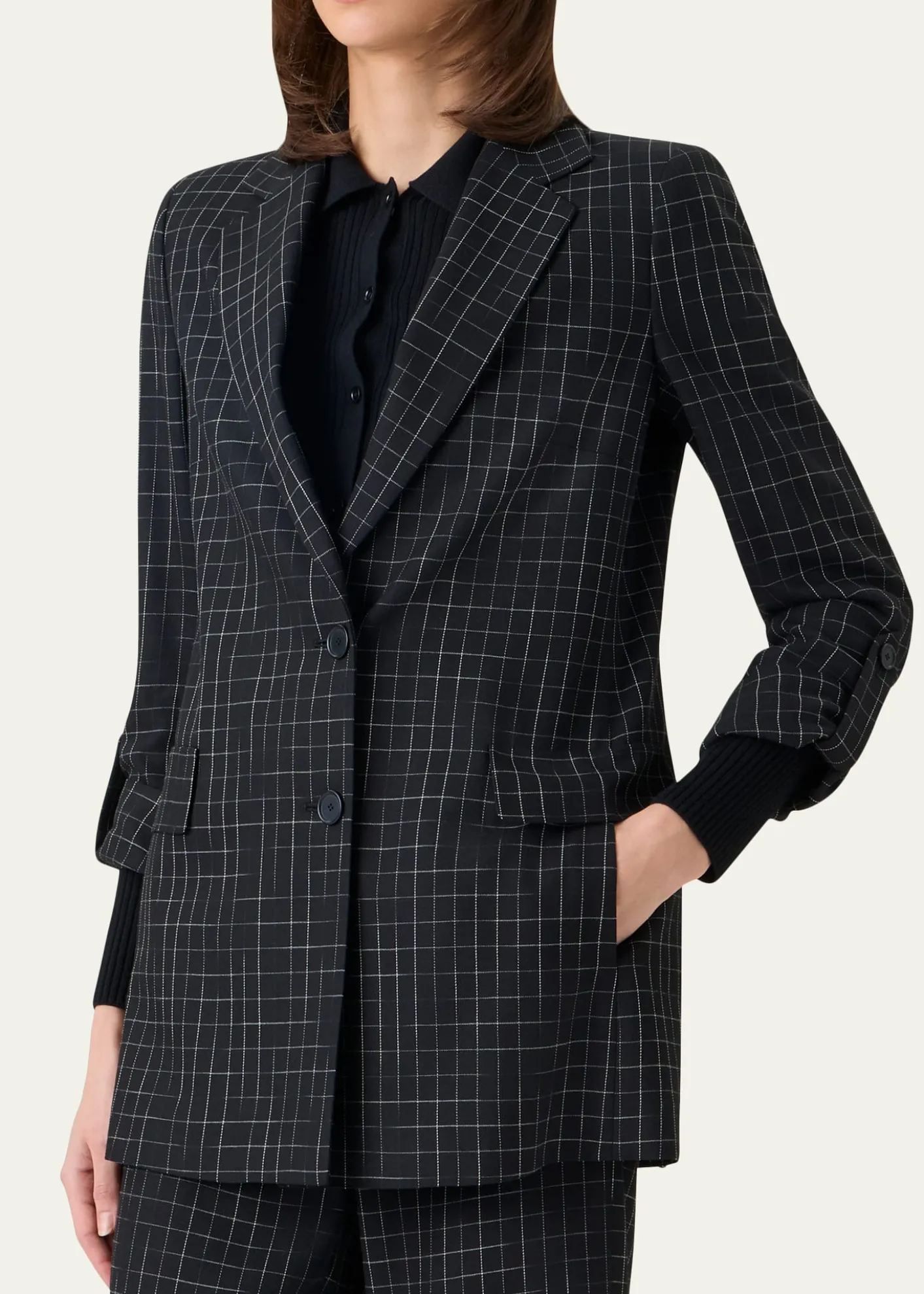 Akris puntoWindowpane Check Single-Breasted Jacket