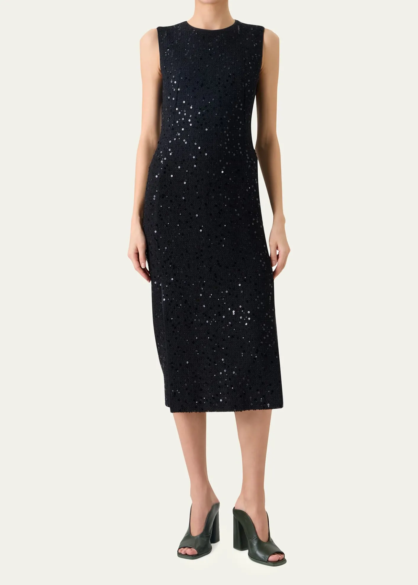 AkrisSequined Tweed Midi Sheath Dress