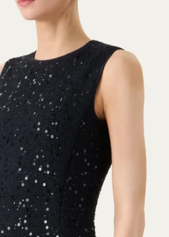AkrisSequined Tweed Midi Sheath Dress